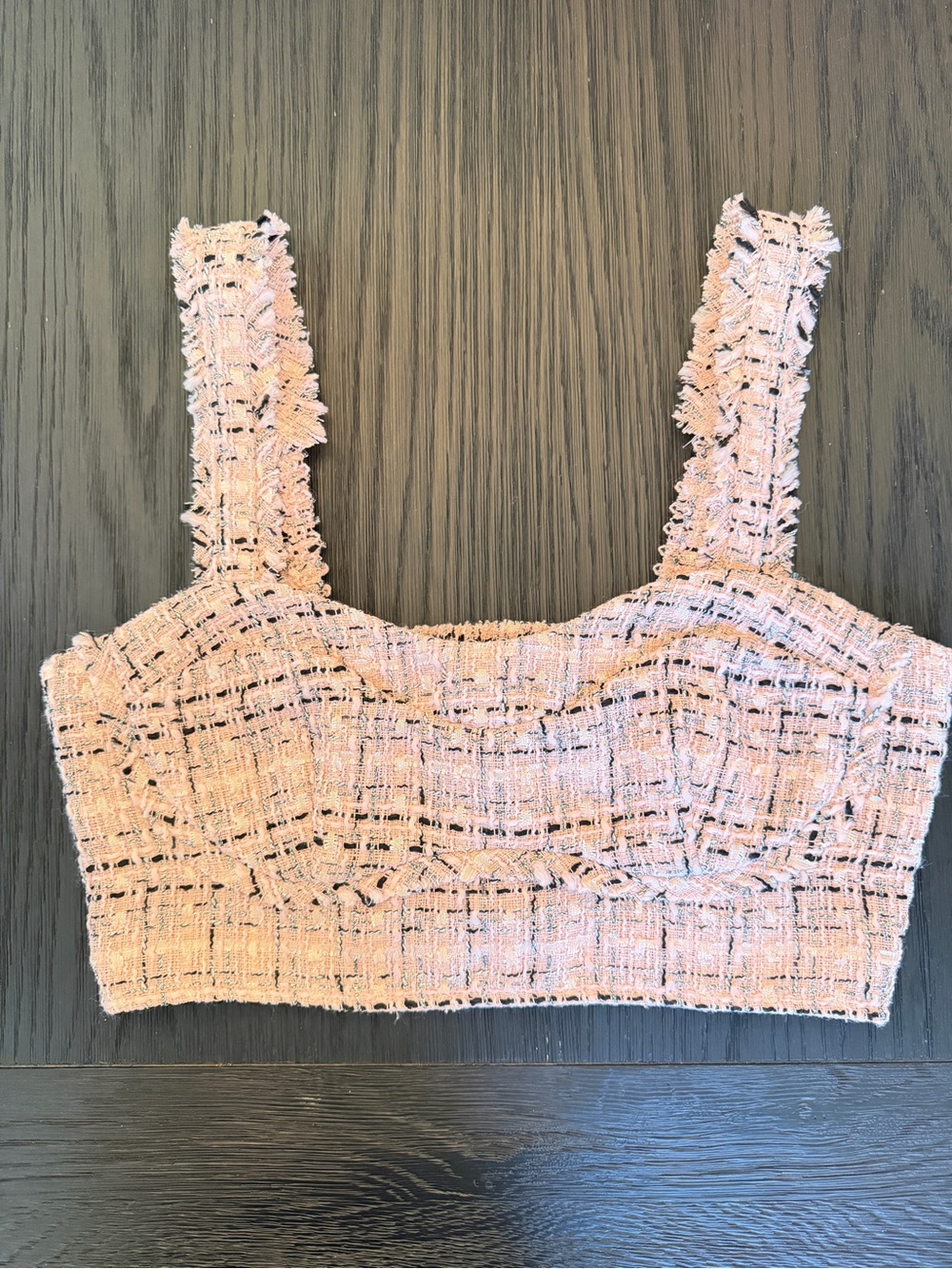 wild fable Pink Tweed Cropped Tank Top